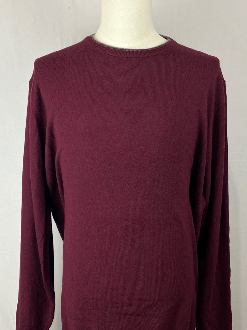 NWT Emi Maglia Mens Burgundy Cashmere Blend Crewneck Knit Sweater Italy Size XXL